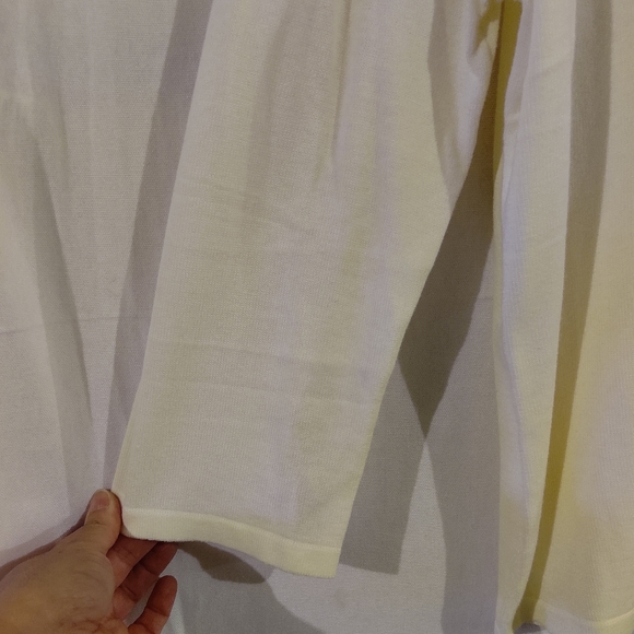 David Brooks Women's Off White Pearl Embellished Dressy Sweater  Size XL… - Picture 7 of 8